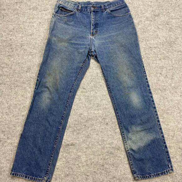 Vintage Lee jeans‎ men's 34X30 Straightleg faded &0s Cowboy rodeo distressed - Picture 1 of 14